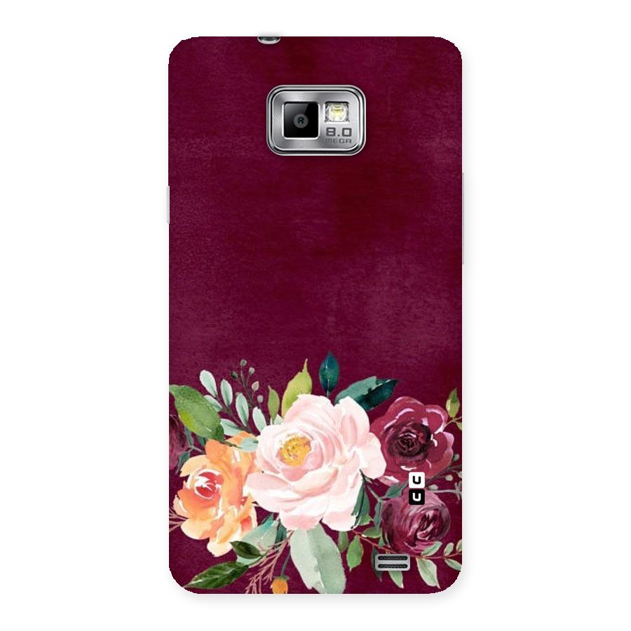 Plum Floral Design Back Case for Galaxy S2