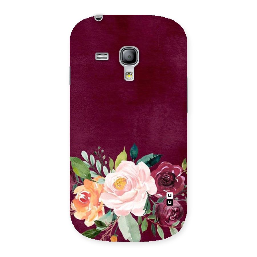 Plum Floral Design Back Case for Galaxy S3 Mini