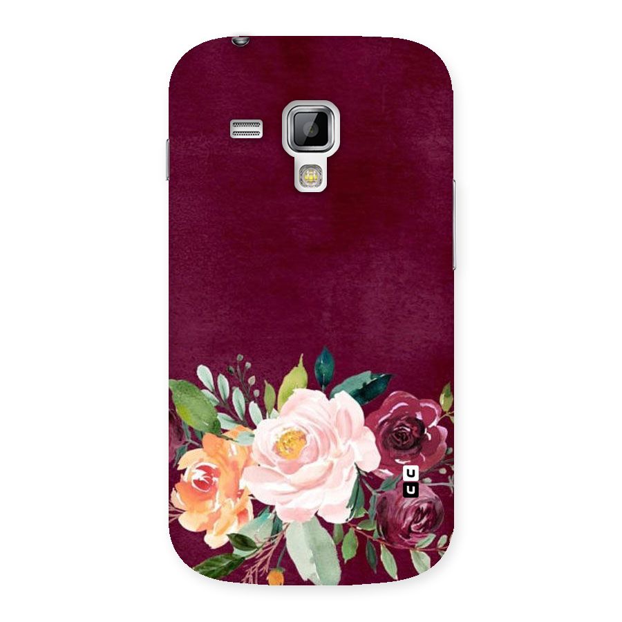 Plum Floral Design Back Case for Galaxy S Duos