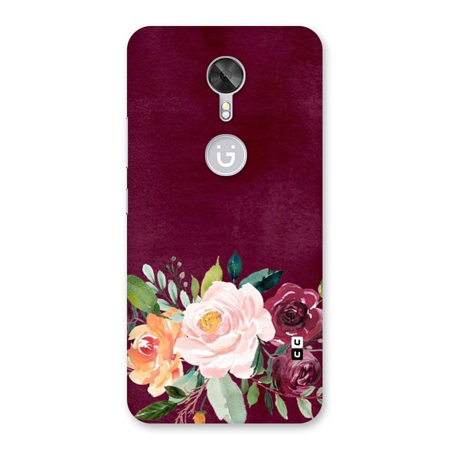Plum Floral Design Back Case for Gionee A1