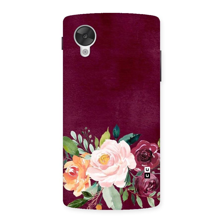 Plum Floral Design Back Case for Google Nexsus 5