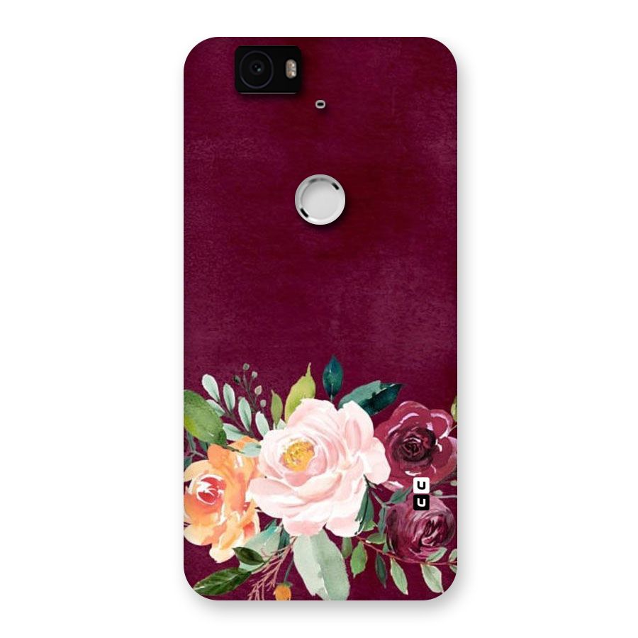 Plum Floral Design Back Case for Google Nexus-6P