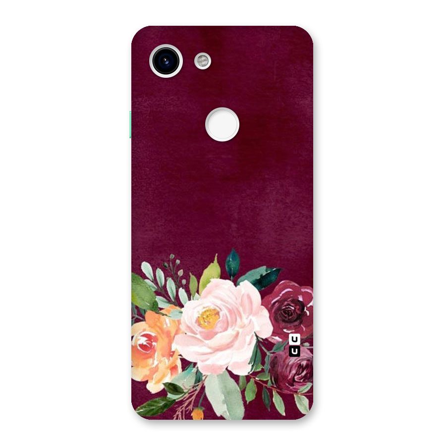 Plum Floral Design Back Case for Google Pixel 3