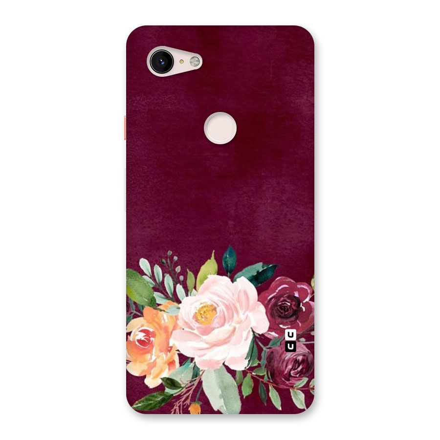 Plum Floral Design Back Case for Google Pixel 3 XL
