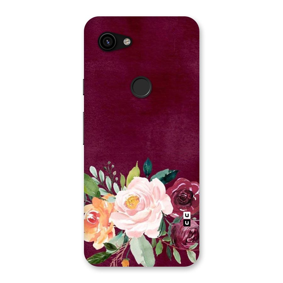 Plum Floral Design Back Case for Google Pixel 3a