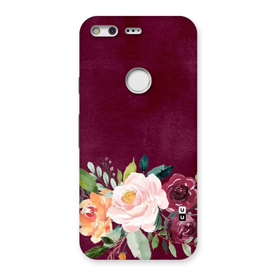 Plum Floral Design Back Case for Google Pixel XL