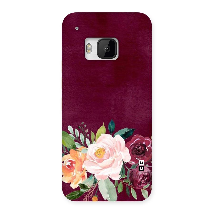 Plum Floral Design Back Case for HTC One M9