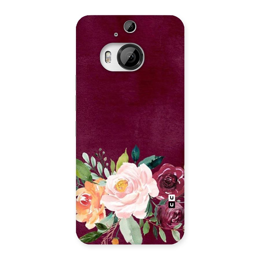 Plum Floral Design Back Case for HTC One M9 Plus