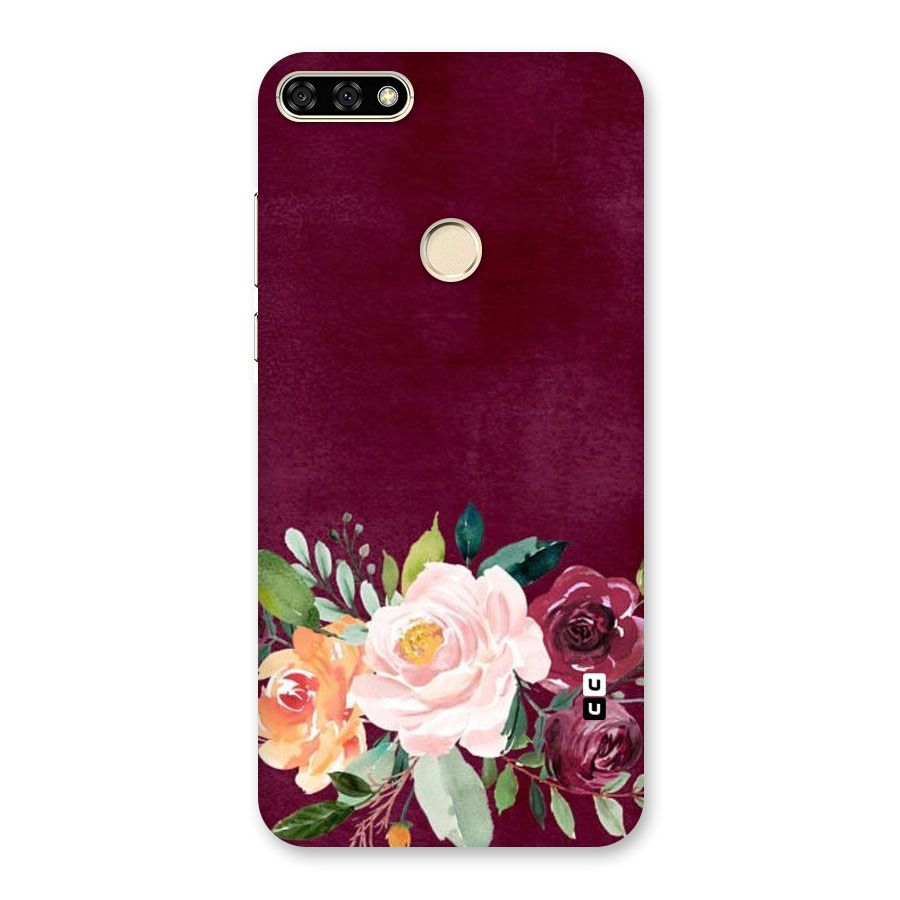 Plum Floral Design Back Case for Honor 7A
