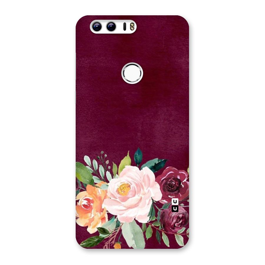 Plum Floral Design Back Case for Honor 8