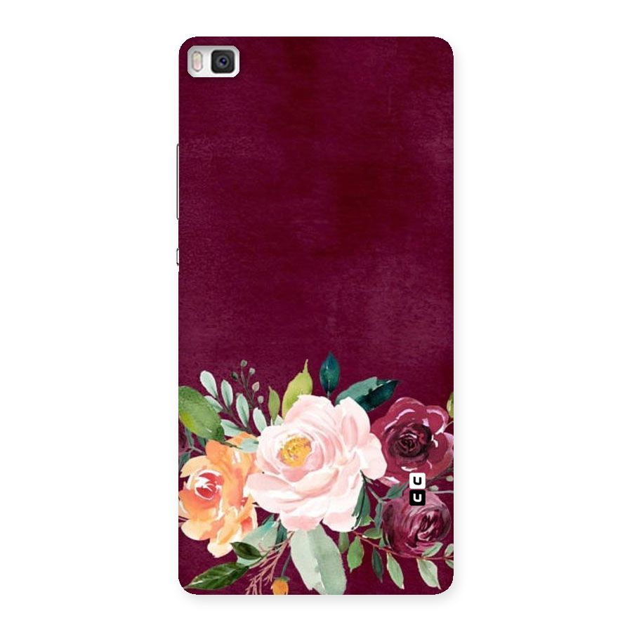 Plum Floral Design Back Case for Huawei P8
