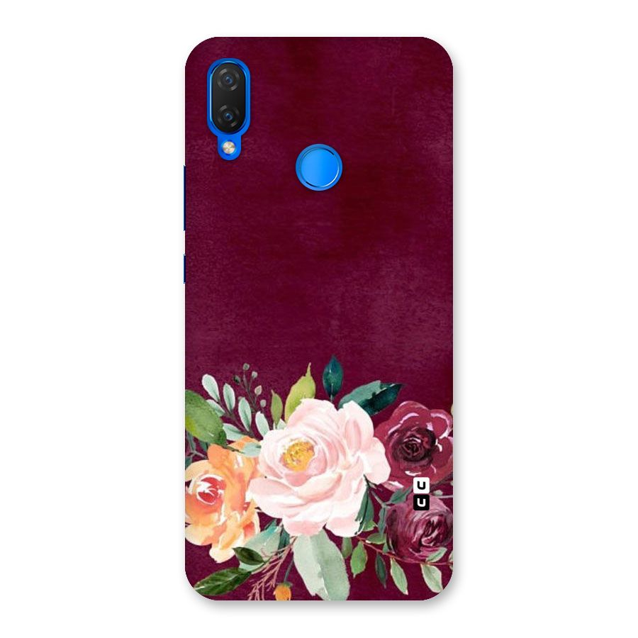 Plum Floral Design Back Case for Huawei P Smart+