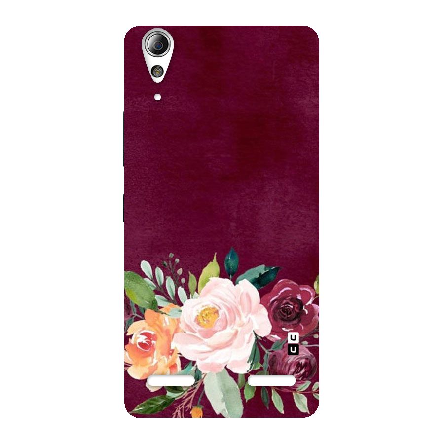 Plum Floral Design Back Case for Lenovo A6000