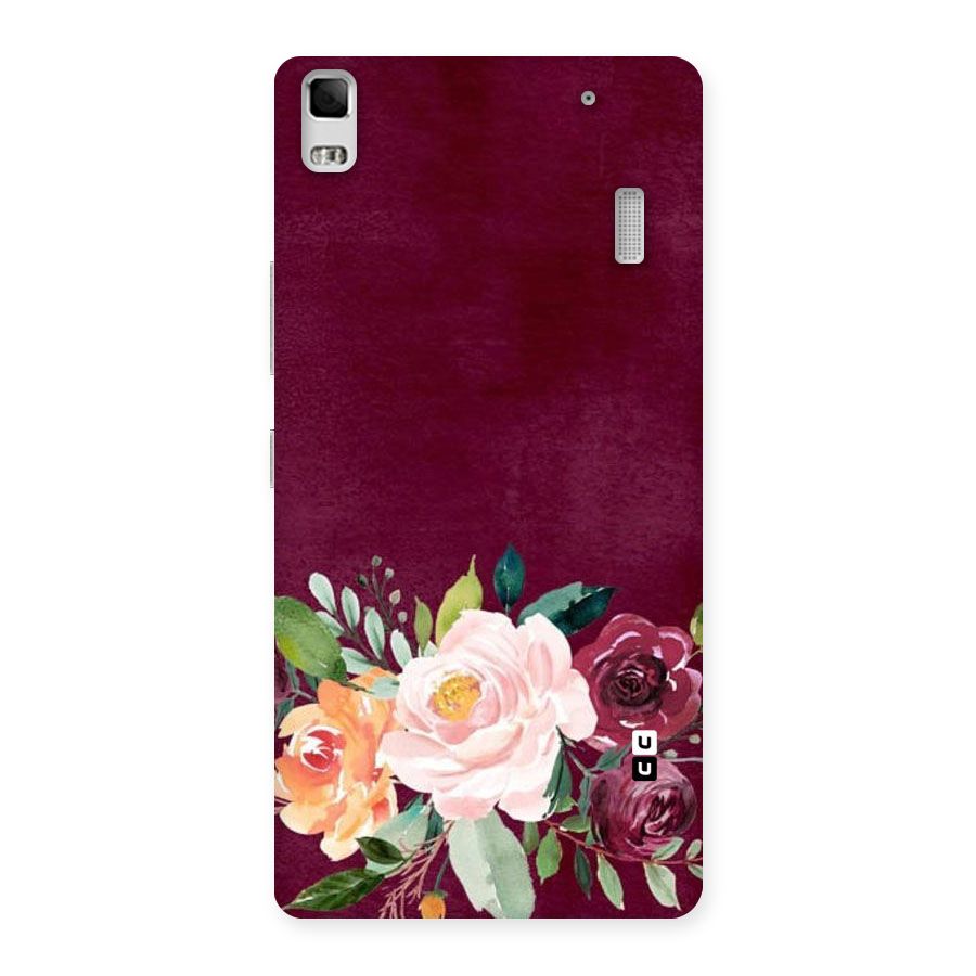 Plum Floral Design Back Case for Lenovo A7000