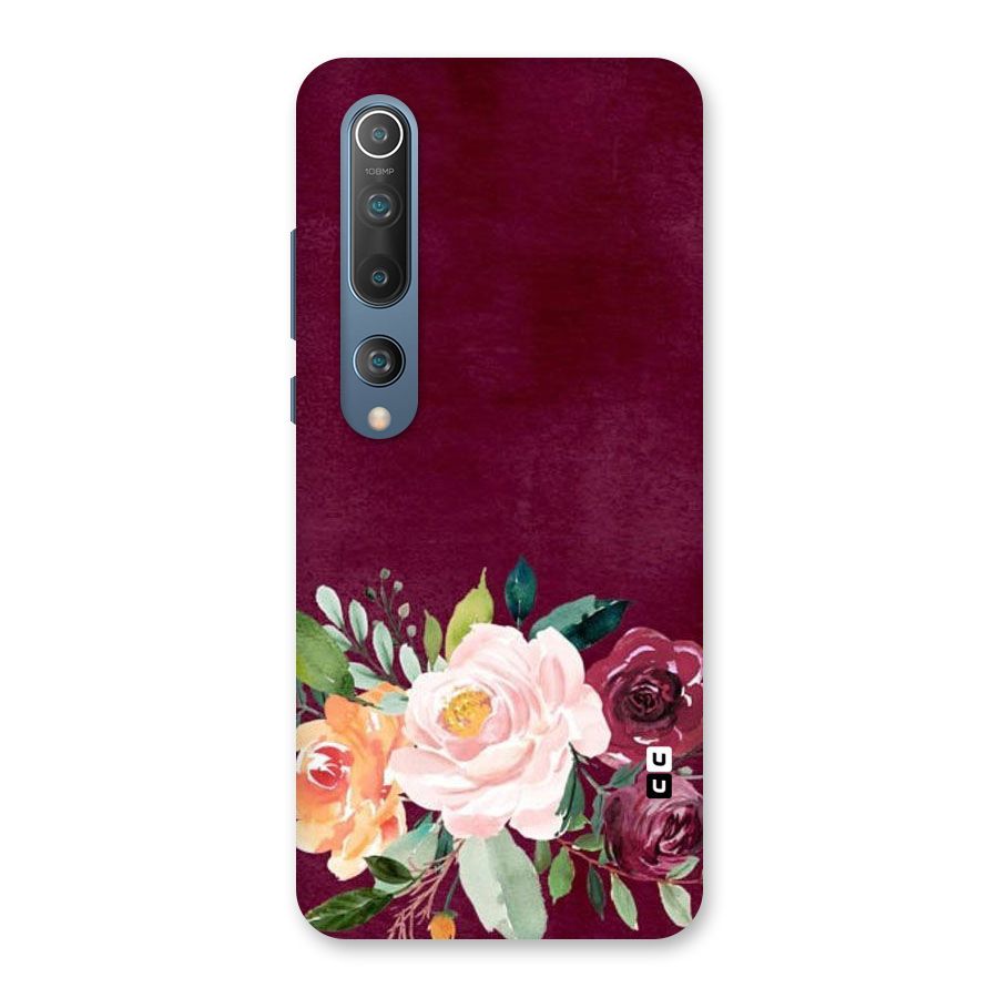 Plum Floral Design Back Case for Mi 10