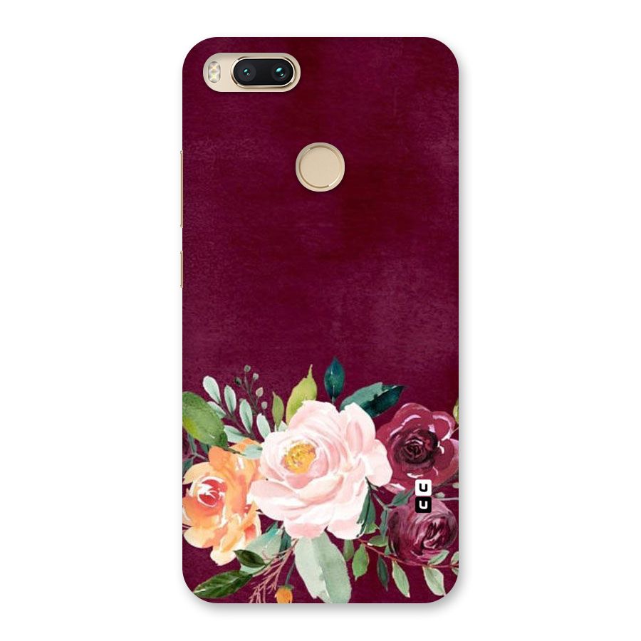 Plum Floral Design Back Case for Mi A1