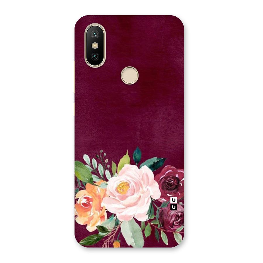 Plum Floral Design Back Case for Mi A2