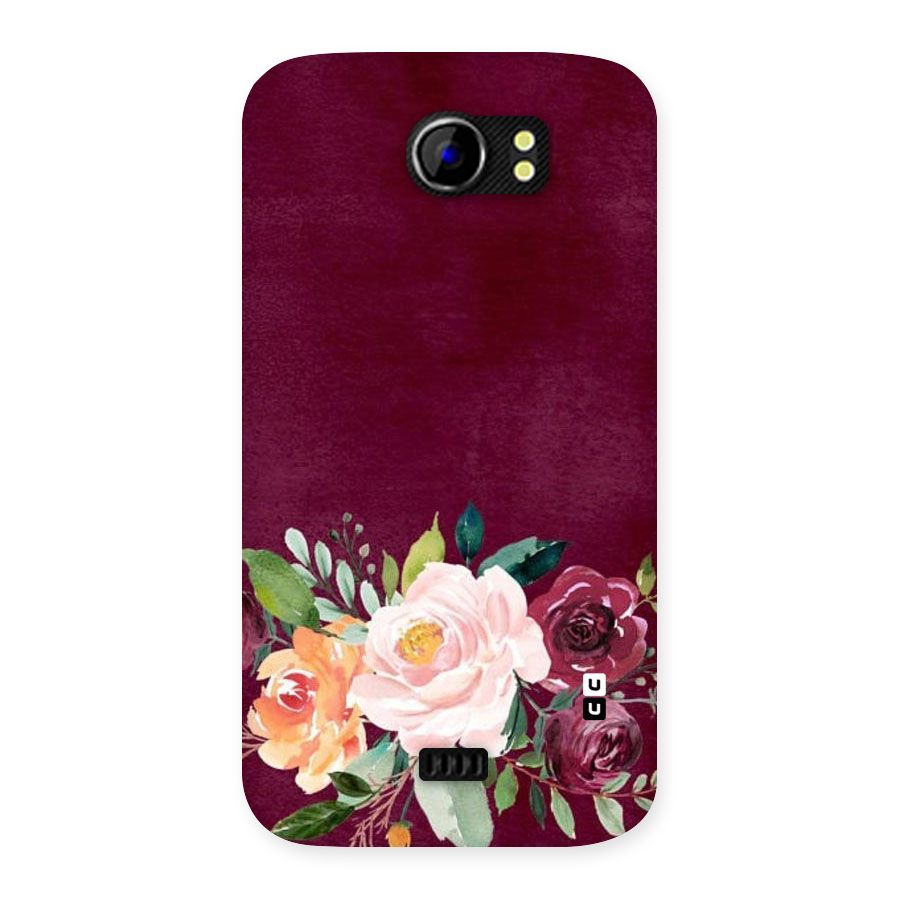 Plum Floral Design Back Case for Micromax Canvas 2 A110
