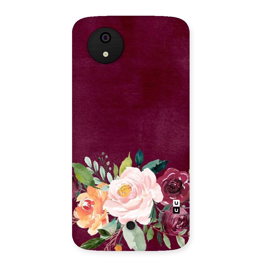 Plum Floral Design Back Case for Micromax Canvas A1