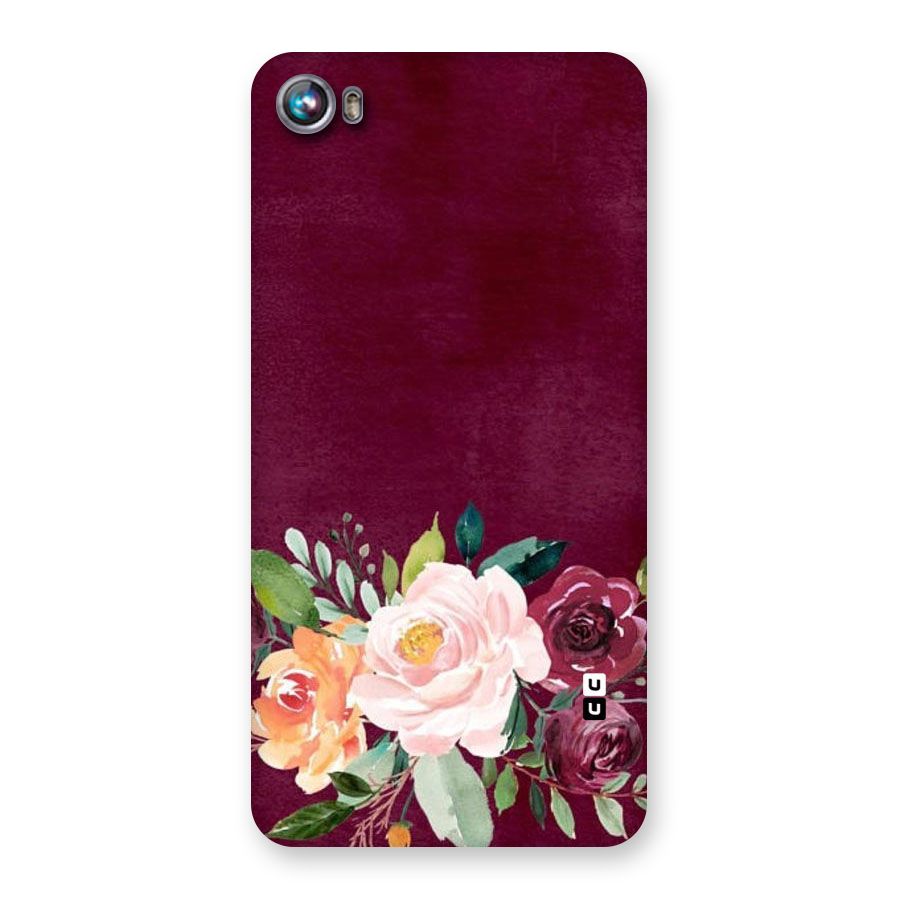 Plum Floral Design Back Case for Micromax Canvas Fire 4 A107