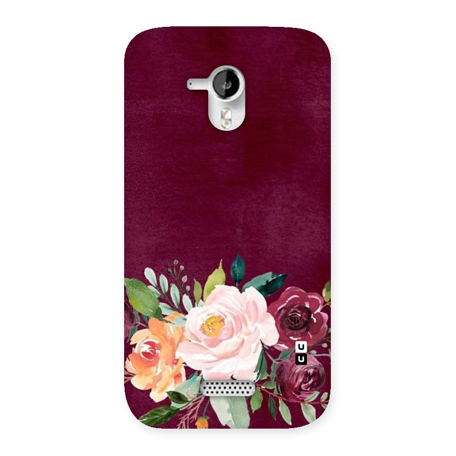 Plum Floral Design Back Case for Micromax Canvas HD A116