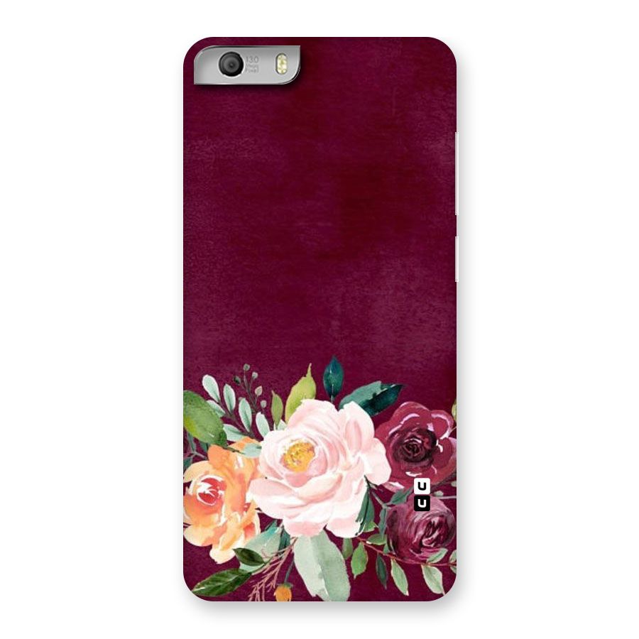 Plum Floral Design Back Case for Micromax Canvas Knight 2