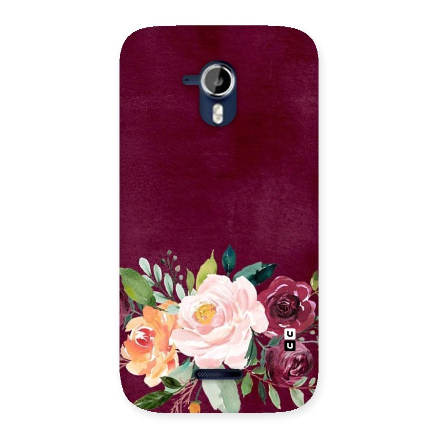 Plum Floral Design Back Case for Micromax Canvas Magnus A117