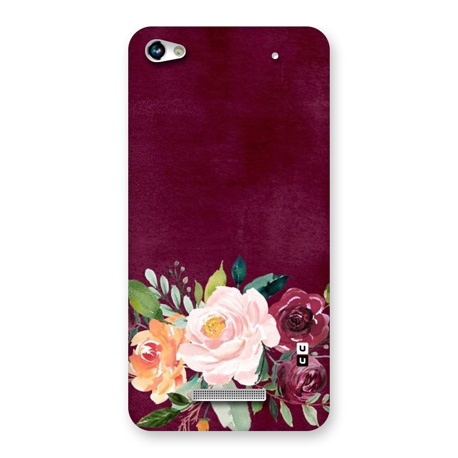Plum Floral Design Back Case for Micromax Hue 2
