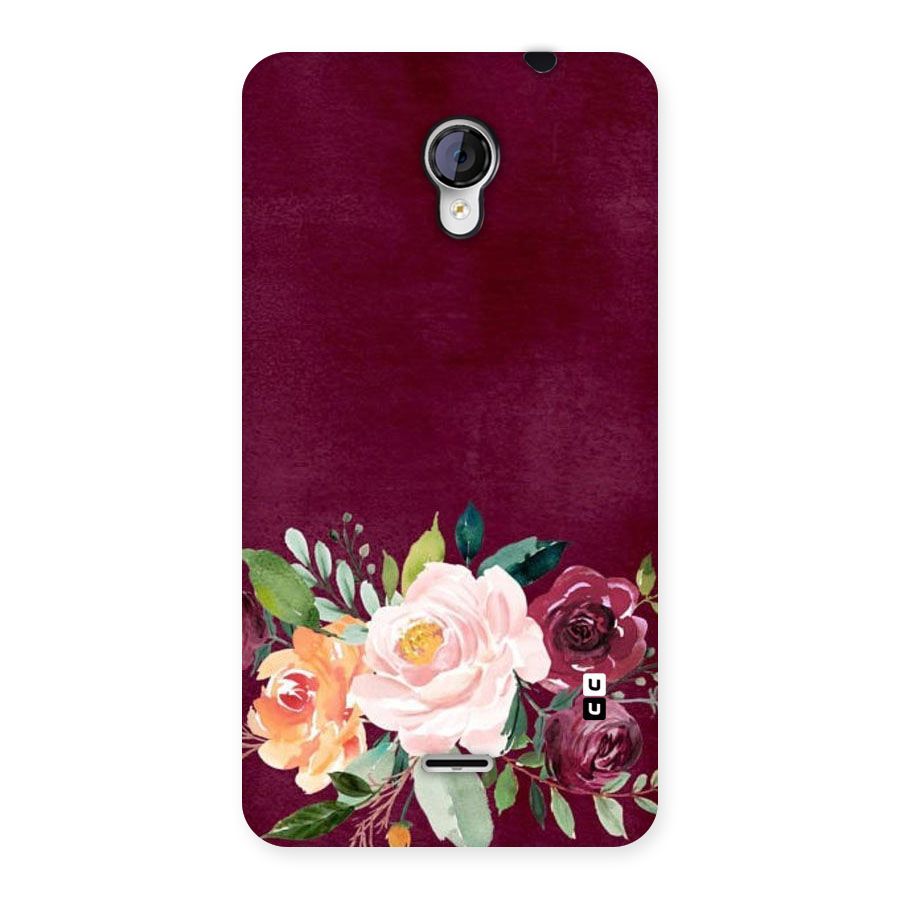 Plum Floral Design Back Case for Micromax Unite 2 A106