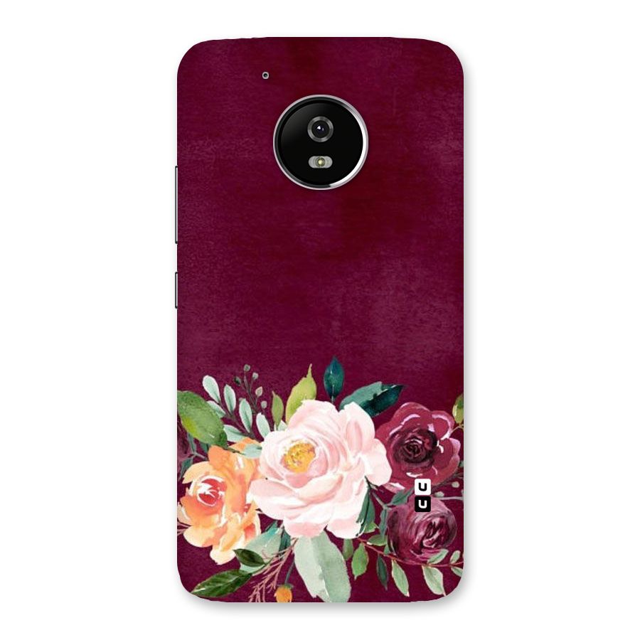 Plum Floral Design Back Case for Moto G5