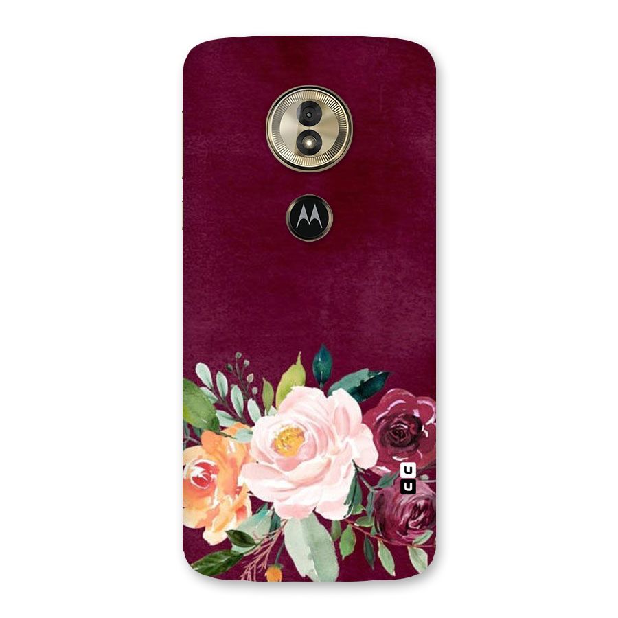 Plum Floral Design Back Case for Moto G6 Play