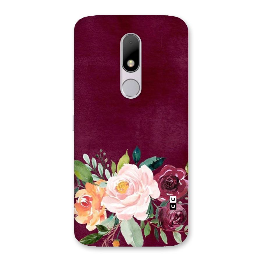 Plum Floral Design Back Case for Moto M