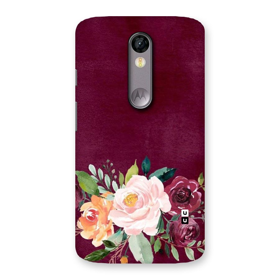 Plum Floral Design Back Case for Moto X Force