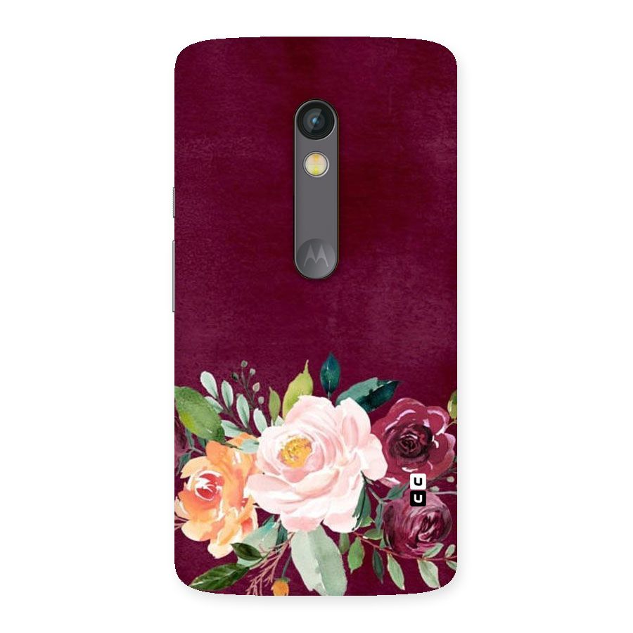 Plum Floral Design Back Case for Moto X Play