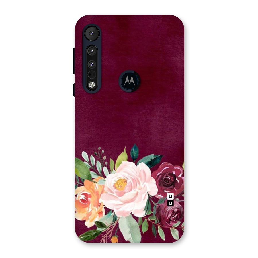 Plum Floral Design Back Case for Motorola One Macro