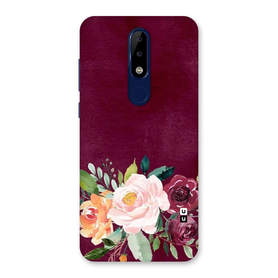 Plum Floral Design Back Case for Nokia 5.1 Plus