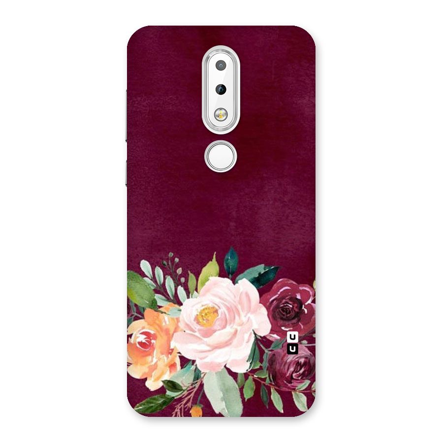 Plum Floral Design Back Case for Nokia 6.1 Plus