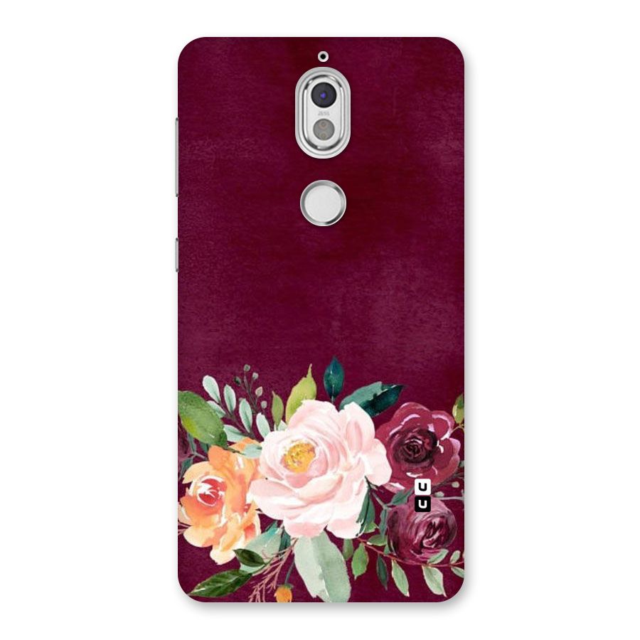 Plum Floral Design Back Case for Nokia 7