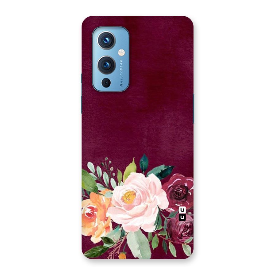 Plum Floral Design Back Case for OnePlus 9