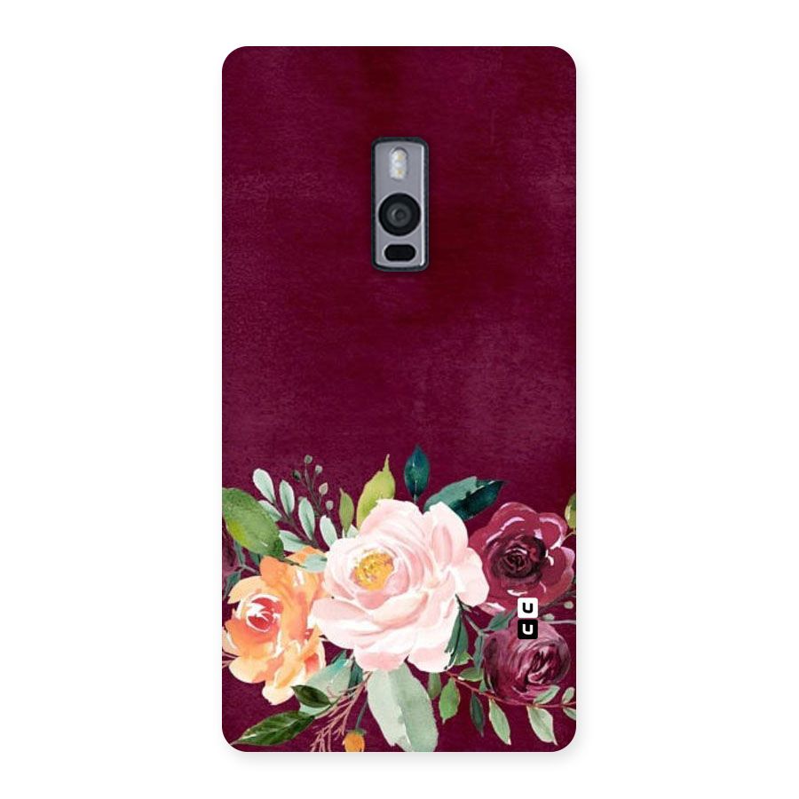 Plum Floral Design Back Case for OnePlus Two