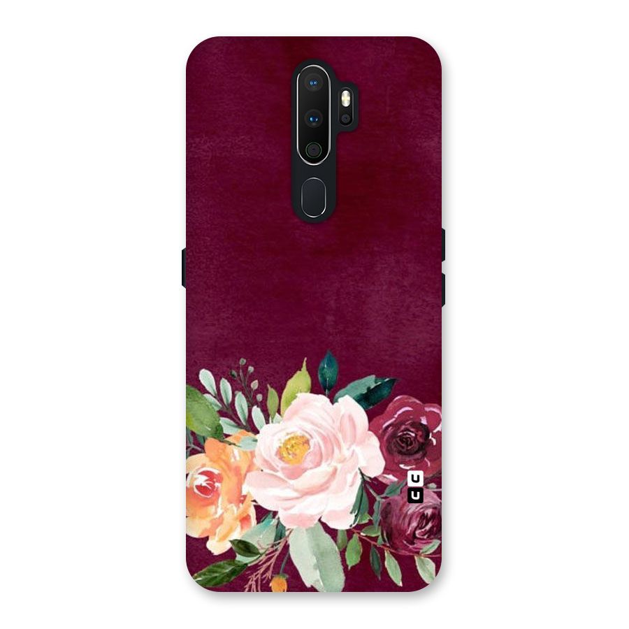 Plum Floral Design Back Case for Oppo A5 (2020)