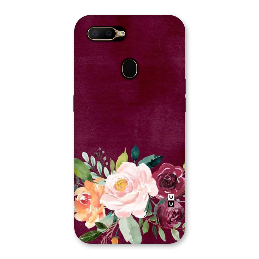 Plum Floral Design Back Case for Oppo A5s