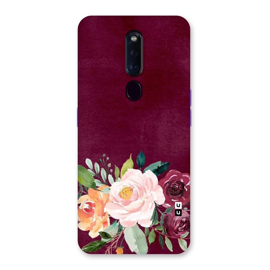 Plum Floral Design Back Case for Oppo F11 Pro