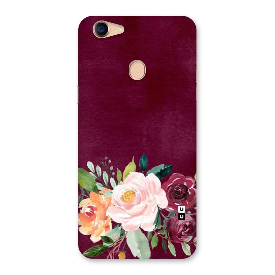 Plum Floral Design Back Case for Oppo F5