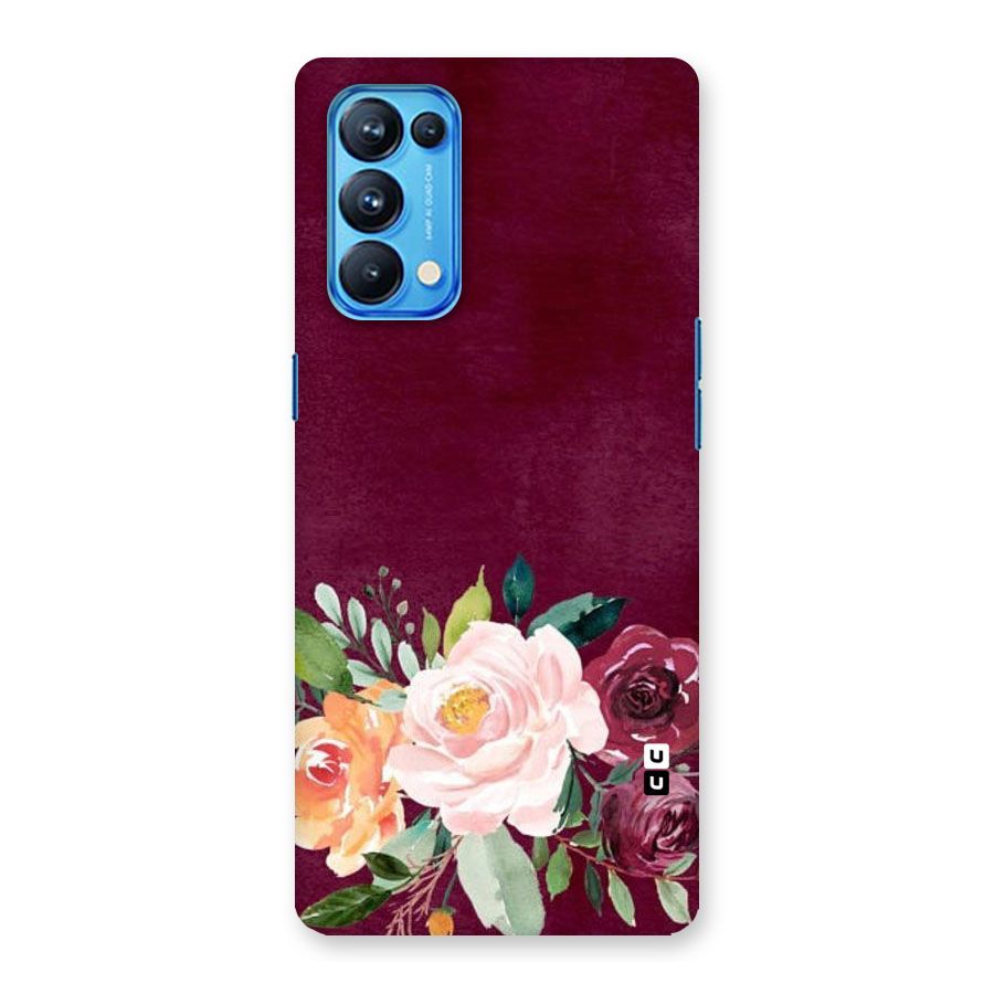 Plum Floral Design Back Case for Oppo Reno5 Pro 5G