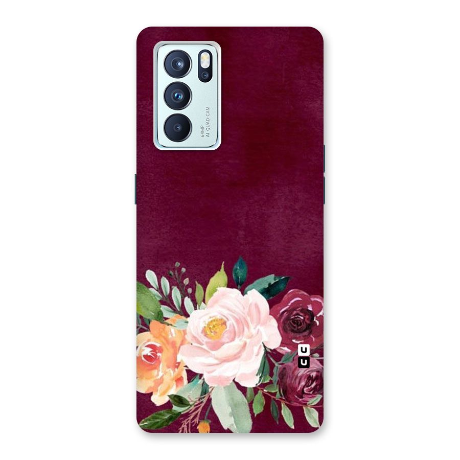 Plum Floral Design Back Case for Oppo Reno6 Pro 5G