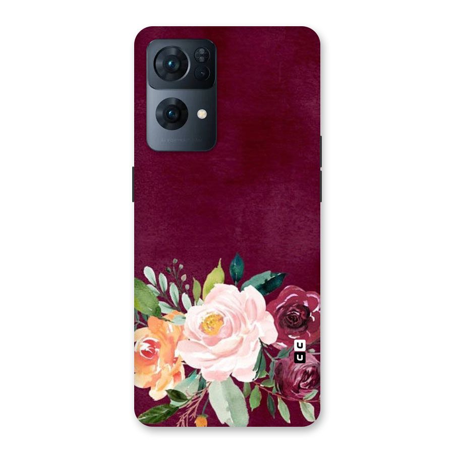 Plum Floral Design Back Case for Oppo Reno7 Pro 5G