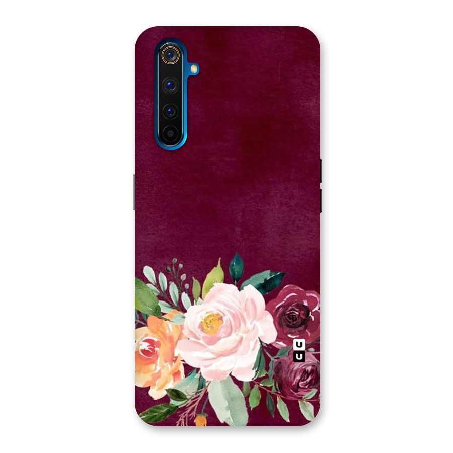 Plum Floral Design Back Case for Realme 6 Pro
