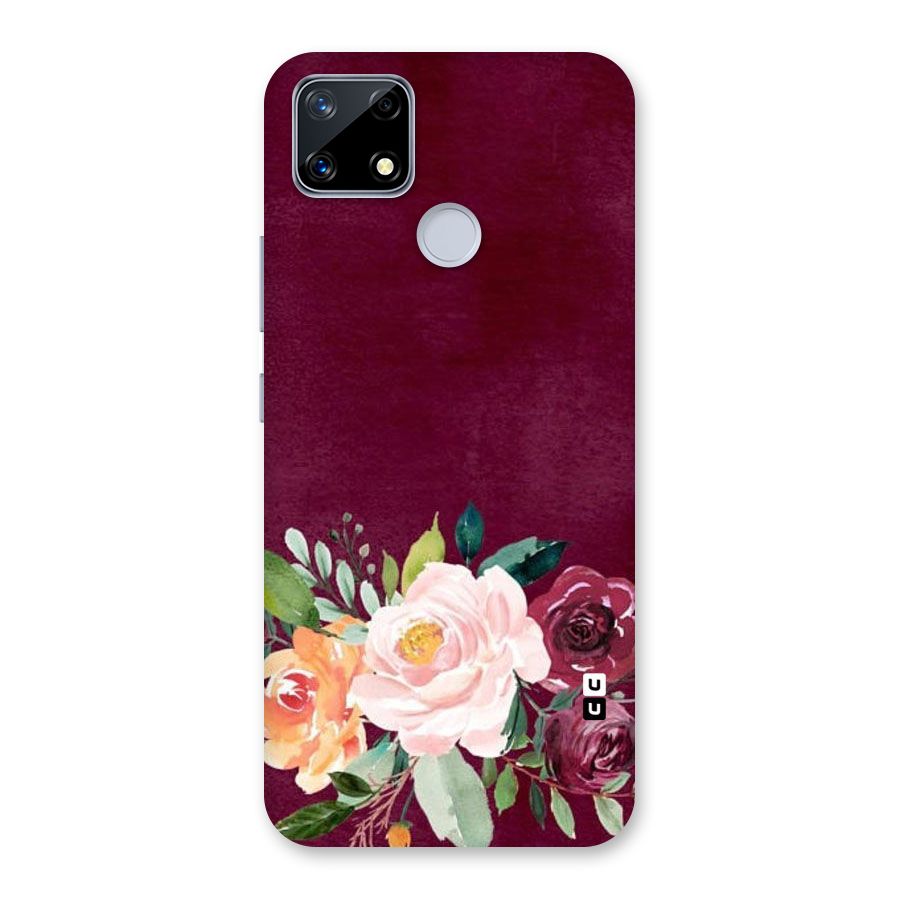 Plum Floral Design Back Case for Realme Narzo 20