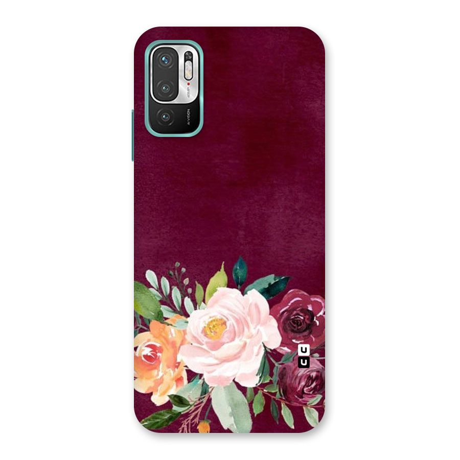 Plum Floral Design Back Case for Redmi Note 10T 5G